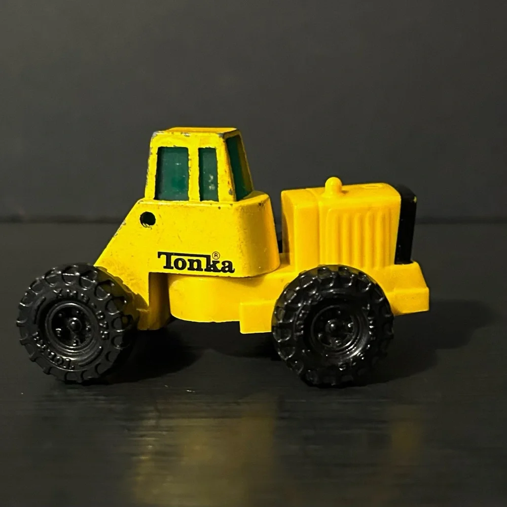 Vintage 1992 Mini Yellow Tonka Front Loader Toy Truck Construction Vehicle /D2